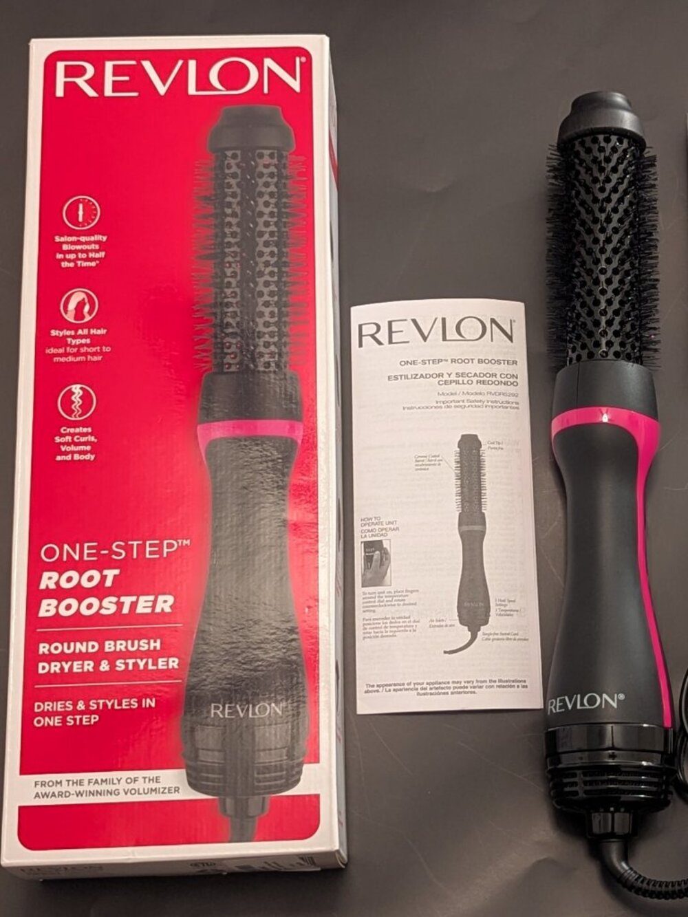 Revlon One Step Root Booster 1.5" Round Brush Hair Dryer Gently Used VGC